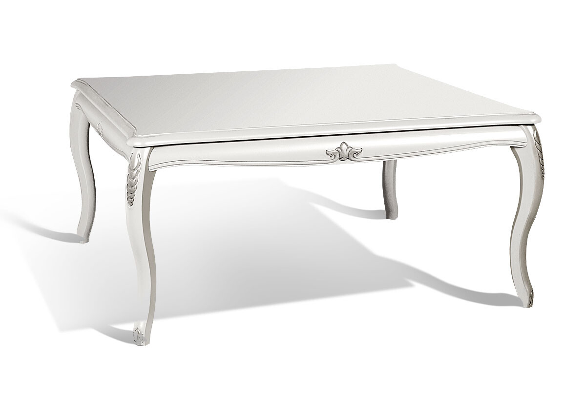 Журнальный столик прямоугольный альба с серебряной патиной Fleuron