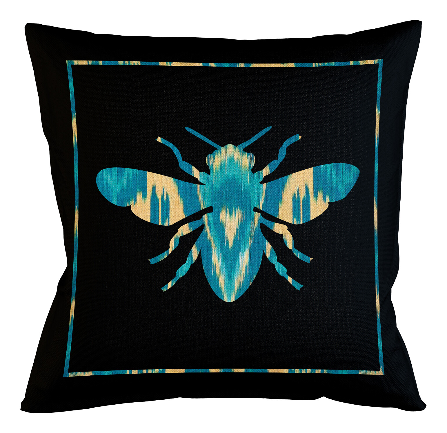 Декоративная подушка квадратная 45х45 см черная &quot;Пчела Баттиста&quot;