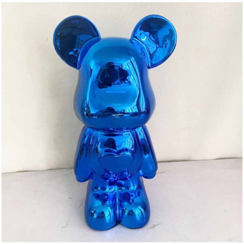 Статуэтка декоративная керамическая 28 см глянцевая синяя Lucky Bear