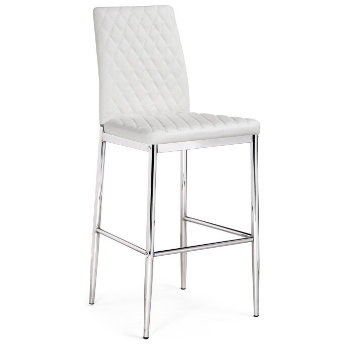 Полубарный стул на металлических ножках белый, хром Teon