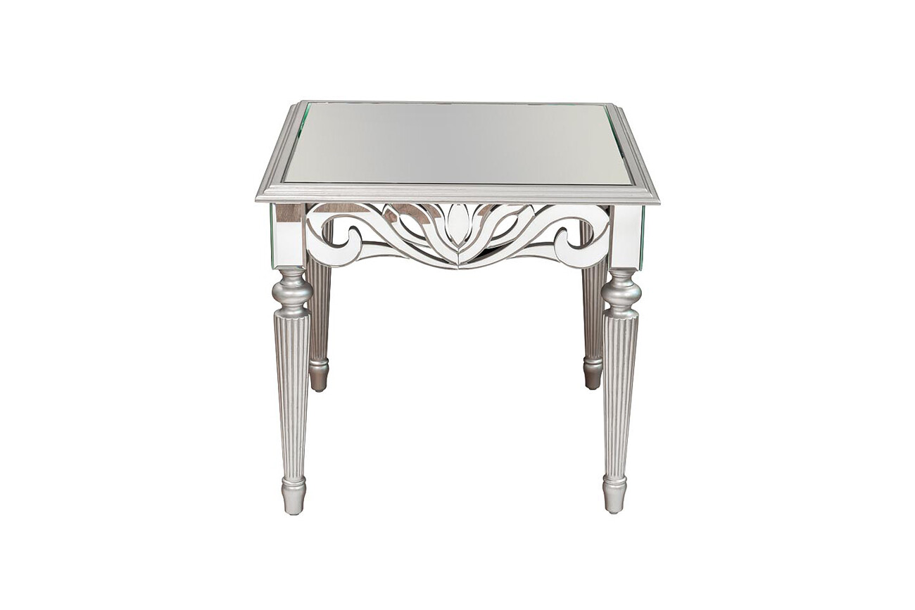 Кофейный столик с металлическими ножками 62х62 см зеркальный Garda Decor
