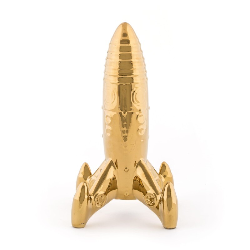 Статуэтка в форме ракеты фарфоровая золото Memorabilia My Spaceship