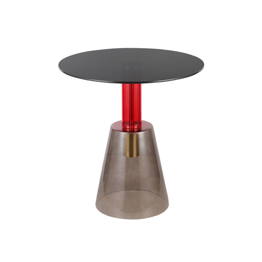 Кофейный столик круглый 50 см серый, красный Amalie