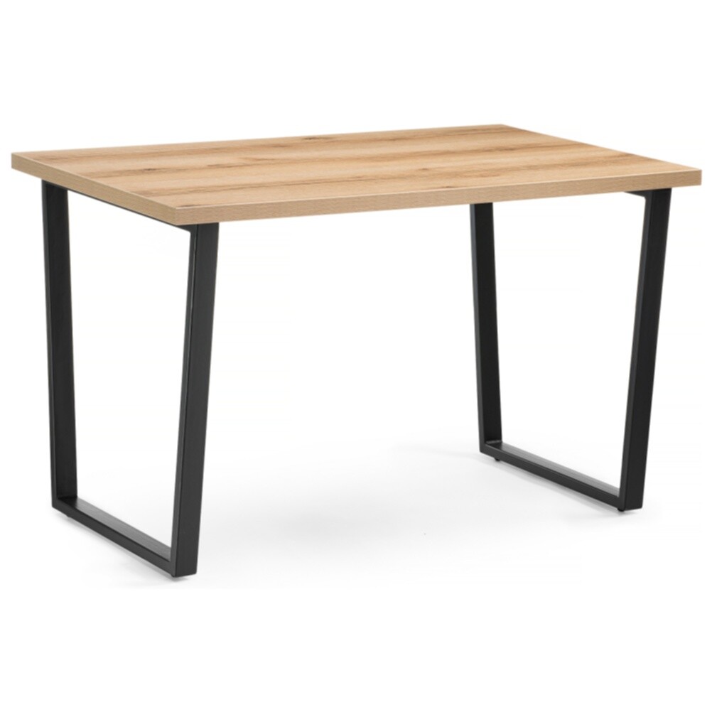 Обеденный стол деревянный 74х120 см дуб делано светлый, черный &quot;Лота Лофт&quot;