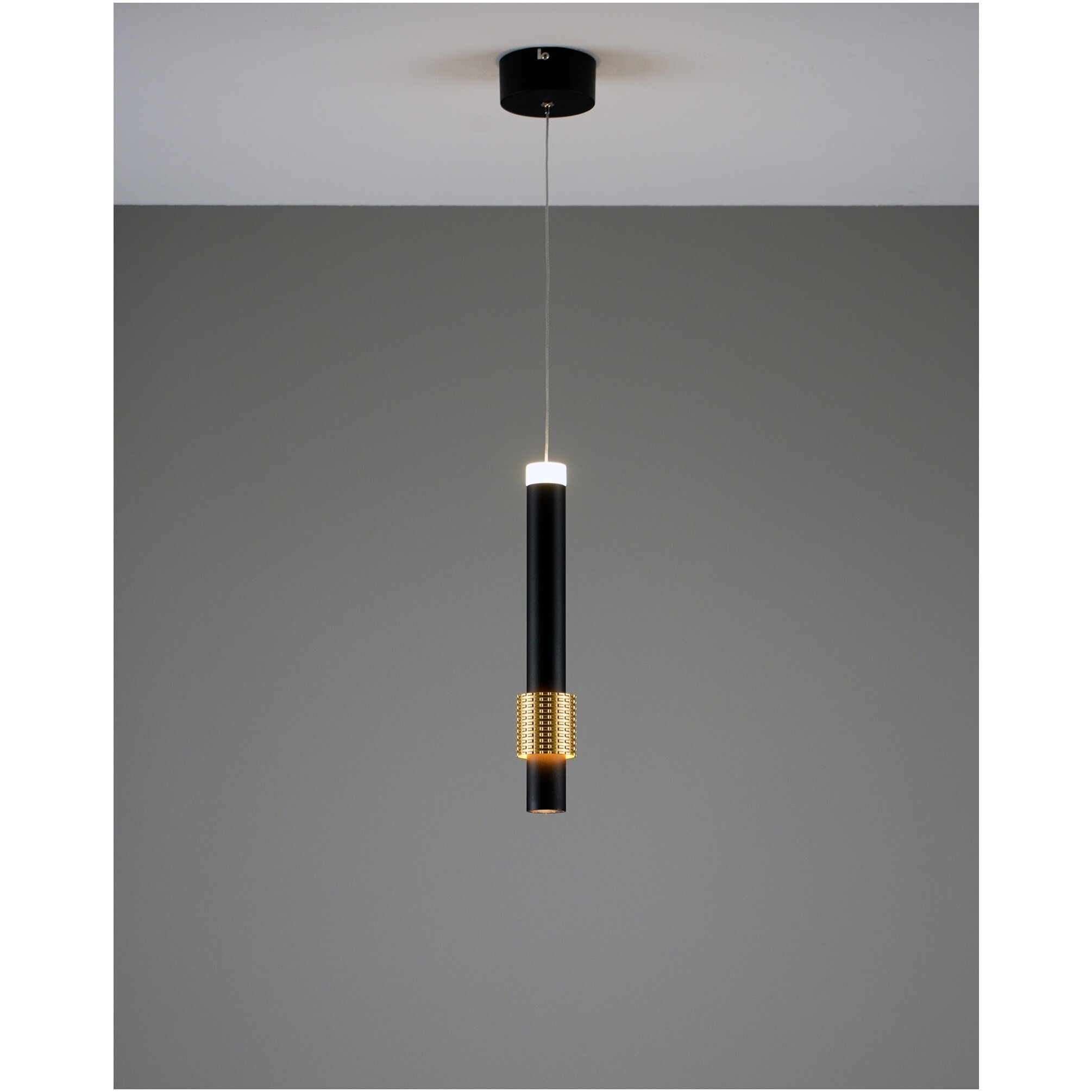 Подвесной светильник светодиодный черный, золотой Elli V10884-PL