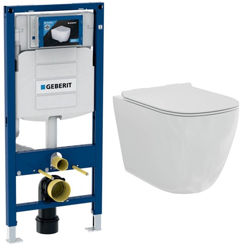 Унитаз подвесной белый Creto Logan L1 1001-001-L1W с инсталляцией Geberit Duofix UP320 111.300.00.5