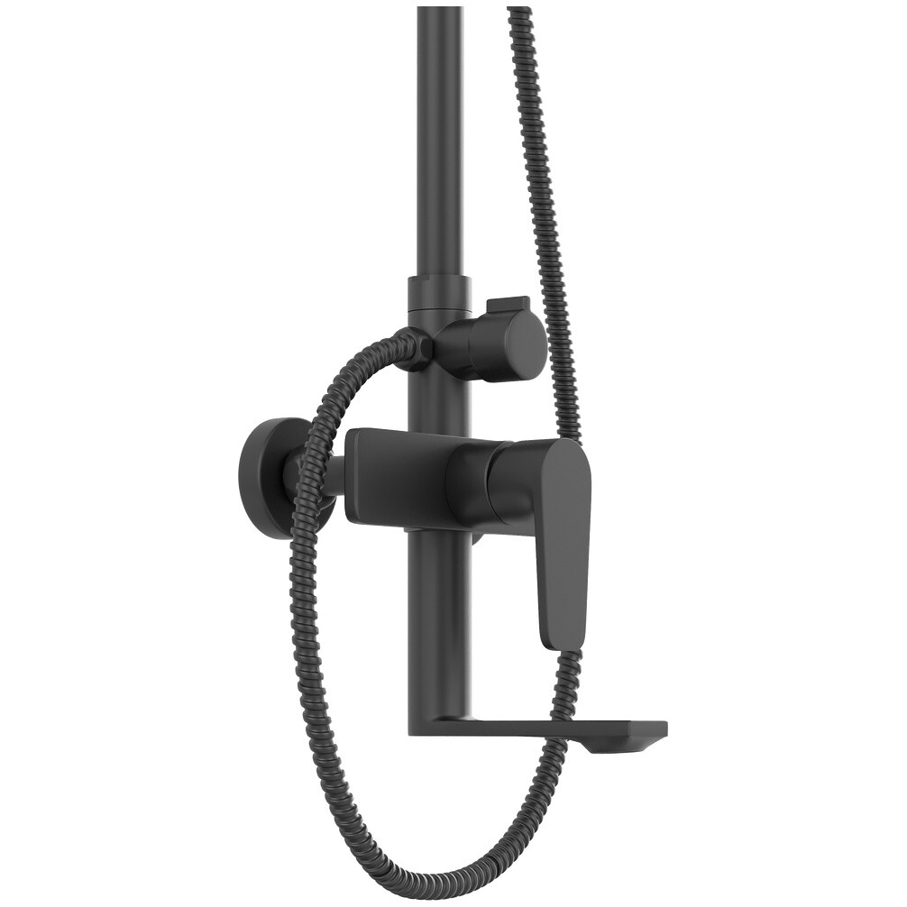 Душевая стойка с верхним душем и смесителем черная Stworki "Ольтен" OLT-04b - изображение 14