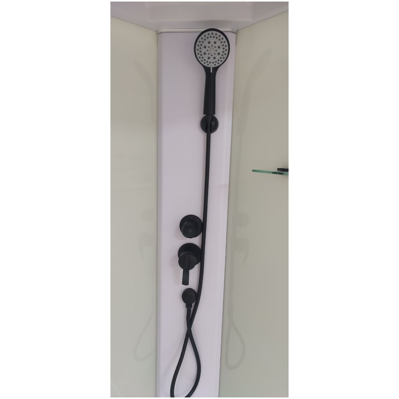 Душевая кабина пятиугольная с низким поддоном 90х90 см черная Parly P91B - изображение 10