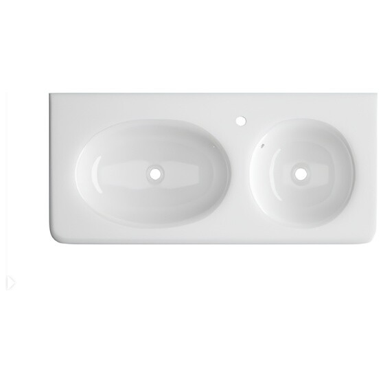 Раковина двойная фарфоровая прямоугольная 46х101 см белая Cerutti SPA Double Arno CT9709
