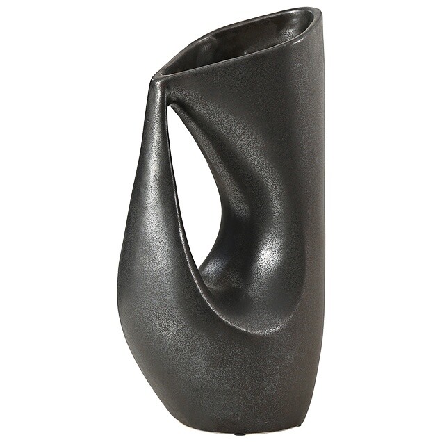 Ваза настольная керамическая 35х19 см графит Harm glaze vase