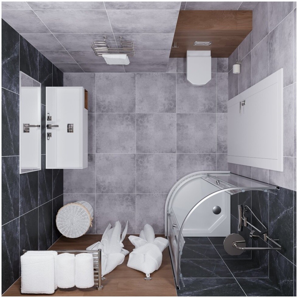 Душевой уголок четверть круга с низким поддоном 90х90 см хром Triton "Альфа-Хром" Щ0000049613 - изображение 5