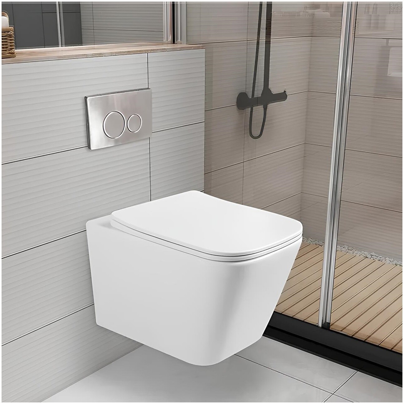 Унитаз подвесной безободковый белый матовый Cerutti SPA Maiella Aria MW CT9164 - изображение 9