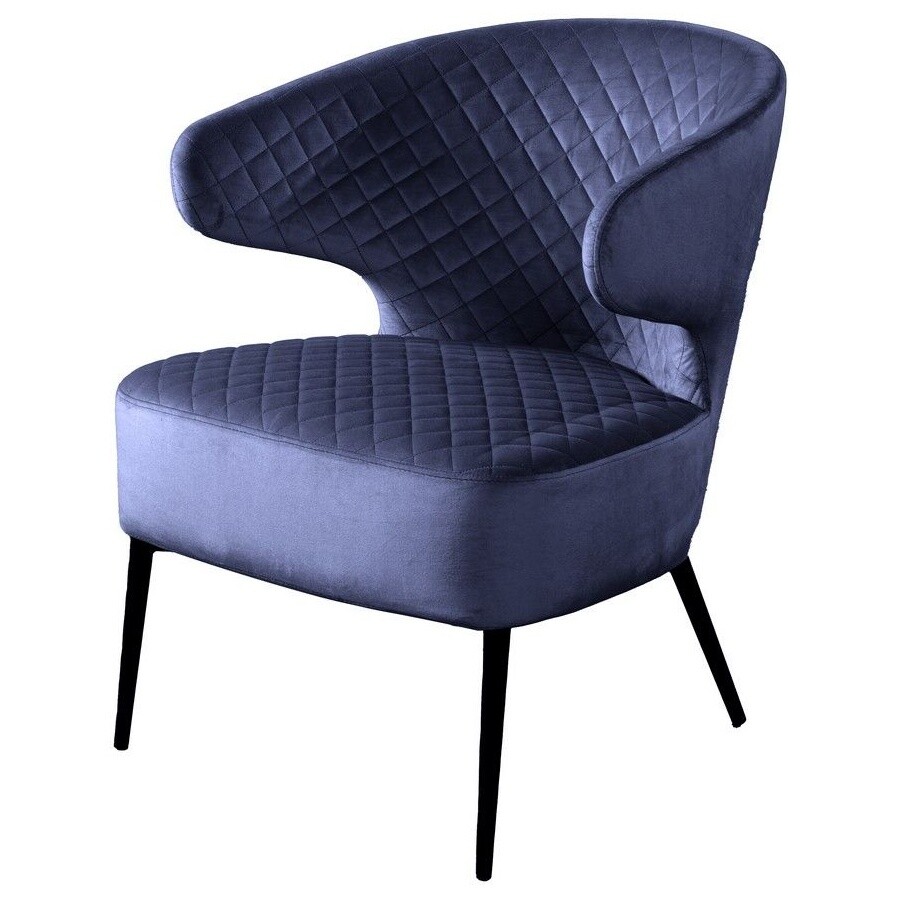 Кресло мягкое с подлокотниками темно-синее Richard