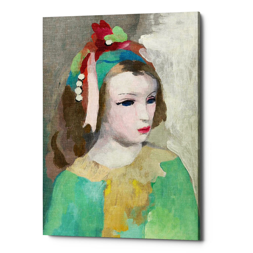 Картина на холсте 50х75 см &quot;Девушка с цветами и жемчугом в волосах&quot;