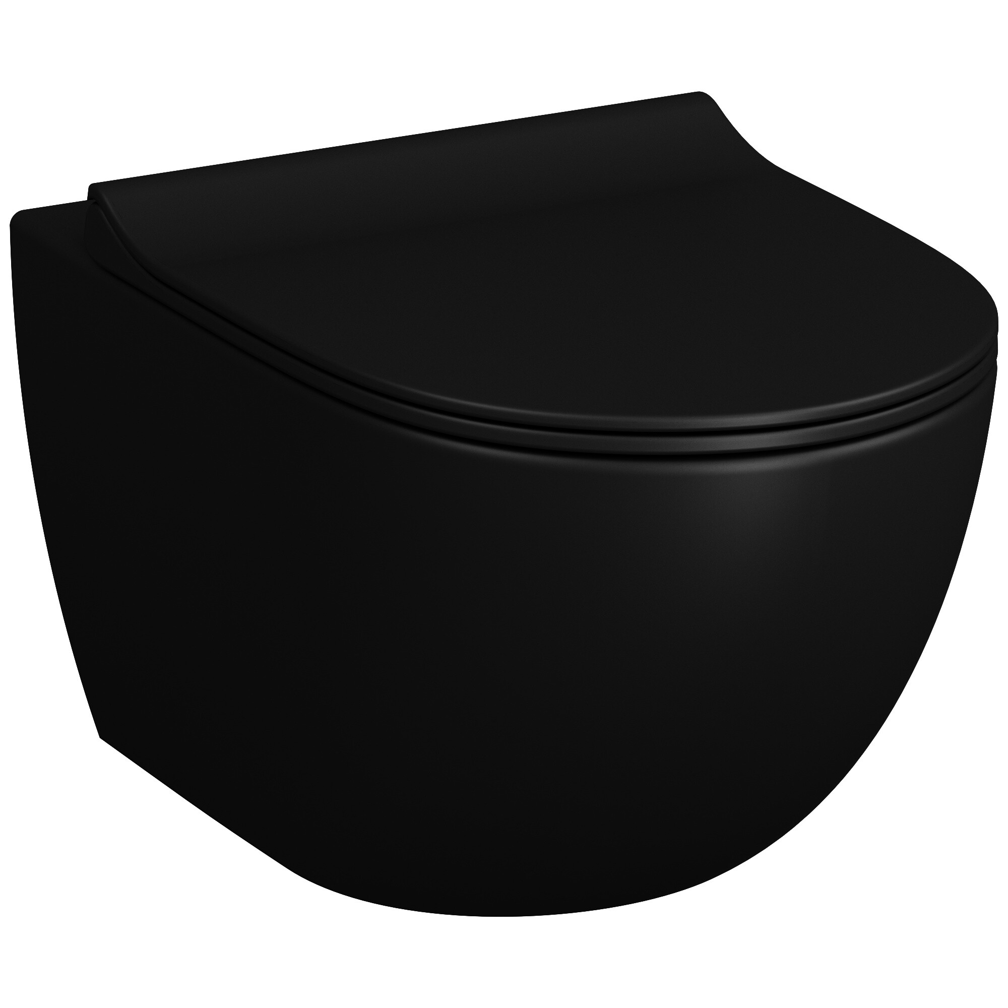 Унитаз подвесной безободковый матовый черный Vitra Sento 7748B083-0101
