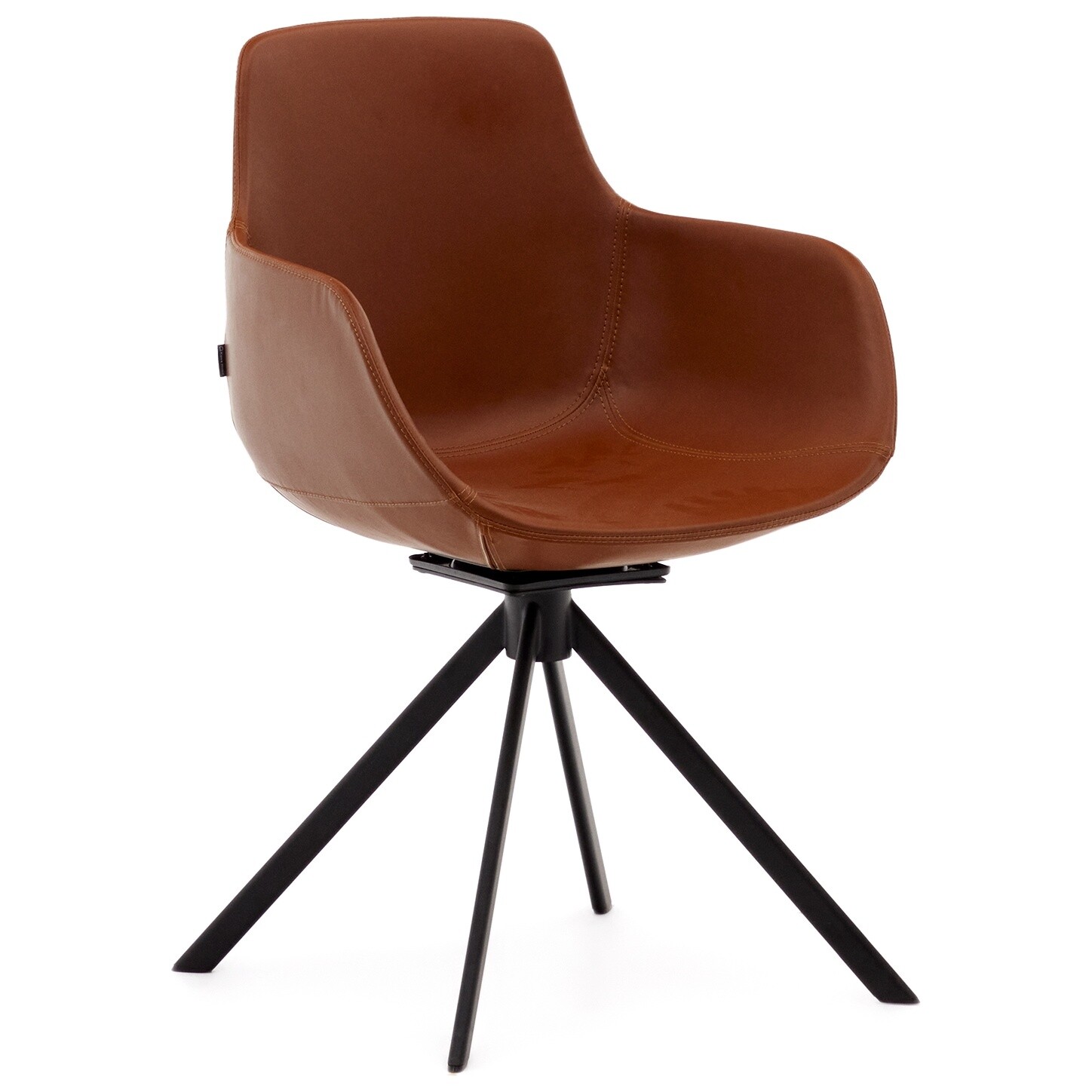 Кресло офисное поворотное из искусственной кожи коричневое Tissiana от La Forma
