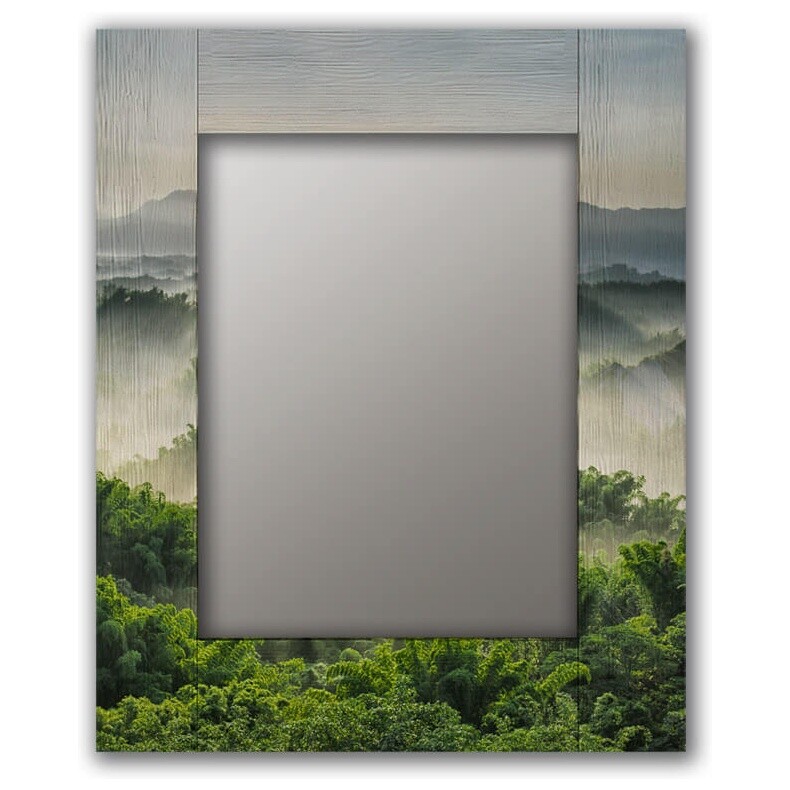 Зеркало настенное прямоугольное 75х110 см зеленое &quot;Зеленая долина&quot;