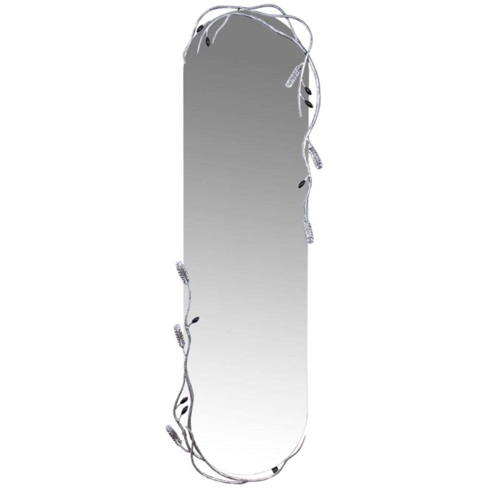 Зеркало настенное овальное белое Oliva Branch &quot;Античное серебро&quot;