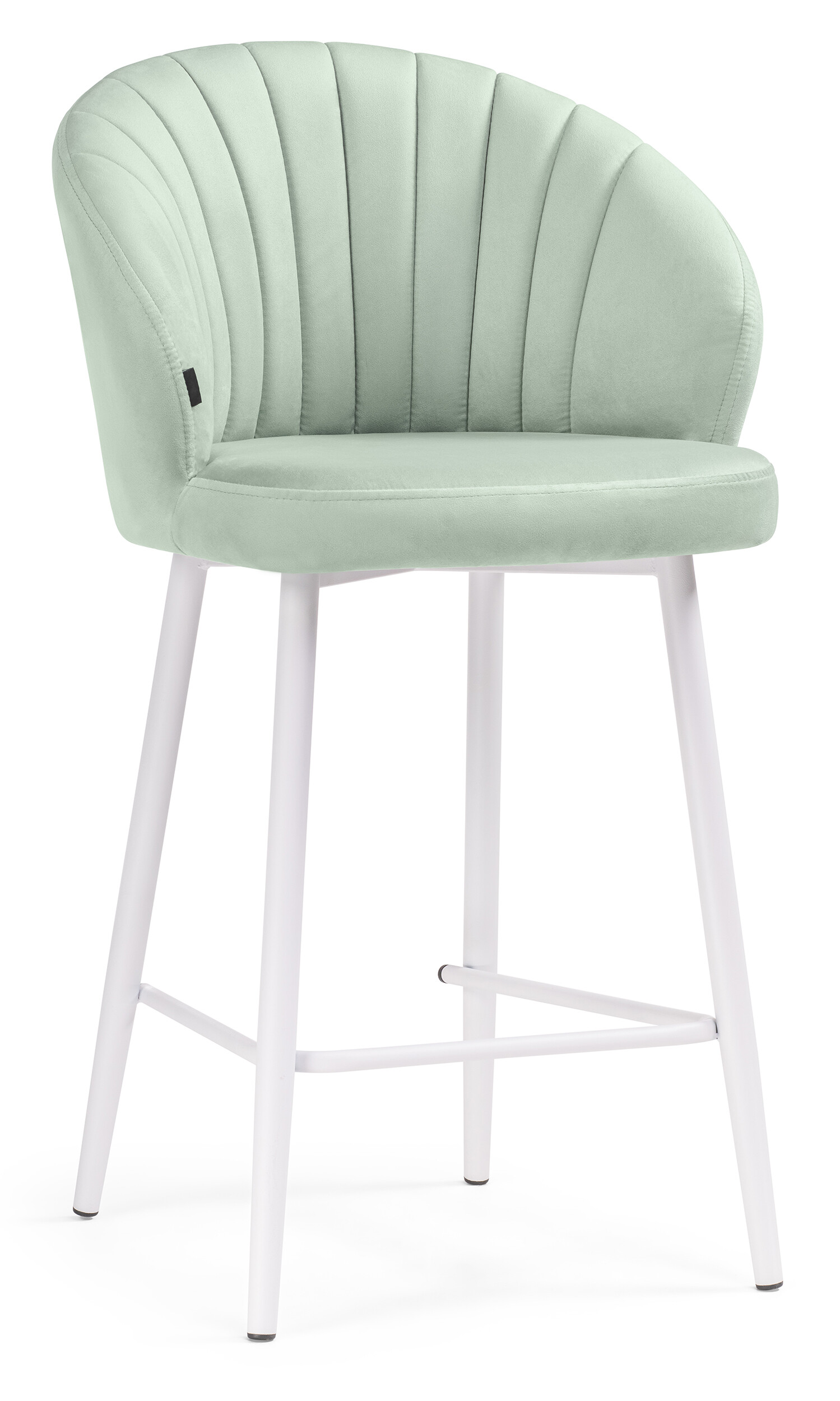 Полубарный стул на металлических ножках зеленый, белый &quot;Бэнбу&quot;