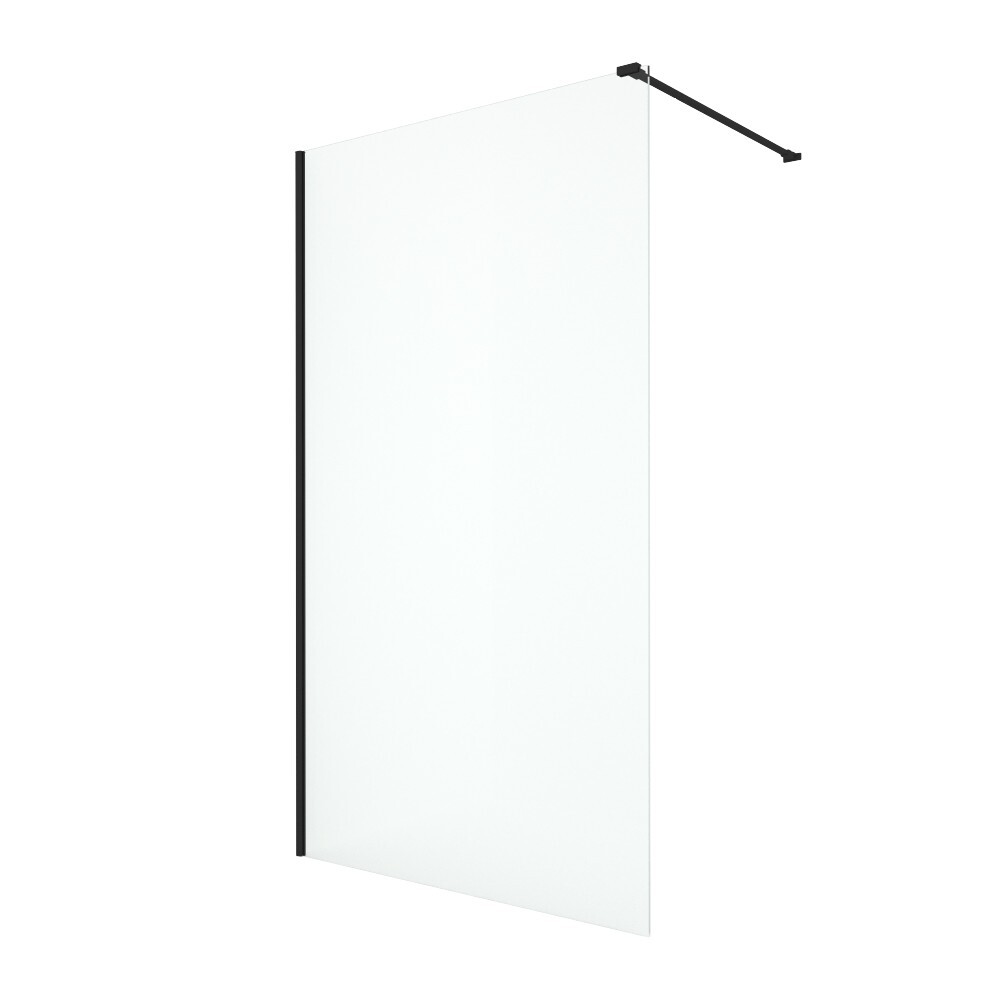 Душевая перегородка с держателем 120x200 см черная Aquatek матовая Walk in AQ WIW 12020BL