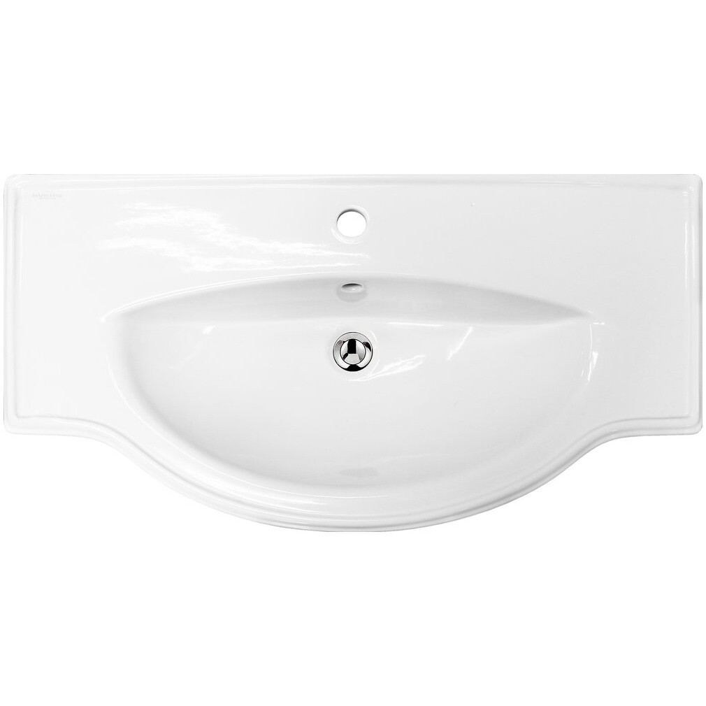 Раковина накладная керамическая полукруглая 52х91 см белая Sanita Luxe Classic-90 CLS90SLWB01
