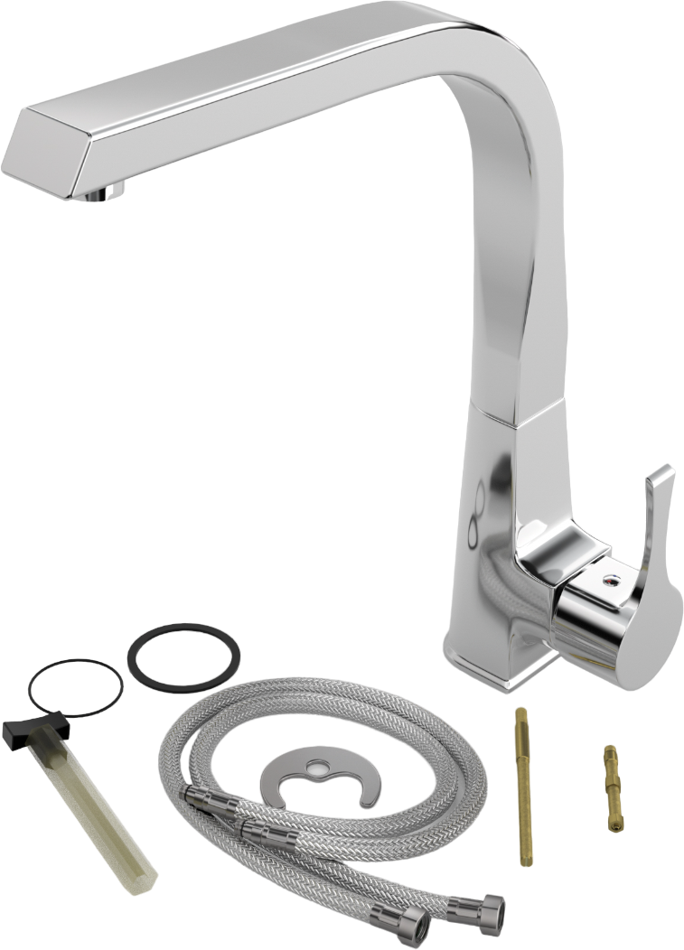 Смеситель для кухни хром Mega MG-SUN03 - изображение 10