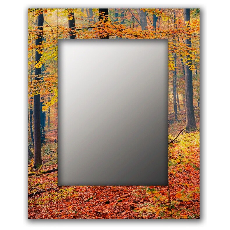 Зеркало настенное прямоугольное 50х65 см оранжевое &quot;Осень&quot;
