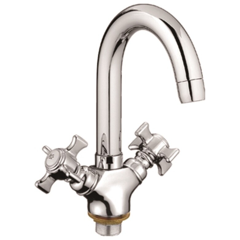 Смеситель для раковины двухвентильный хром D-Lin D156807-D