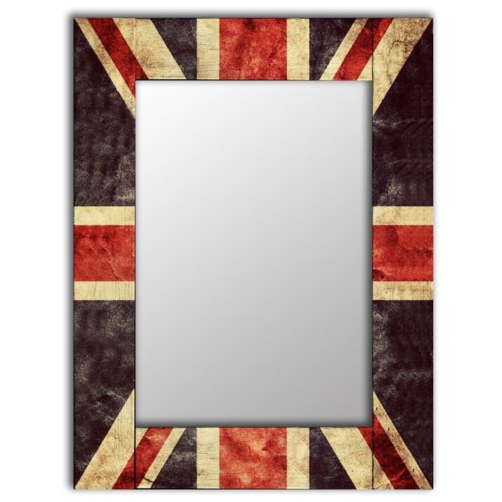 Зеркало настенное прямоугольное 75х110 см сине-красное &quot;Британия&quot;