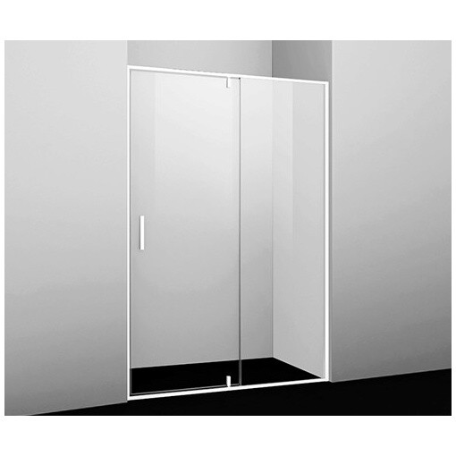 Душевая дверь распашная 120х200 см прозрачная, белая Wasserkraft Neime 19P05