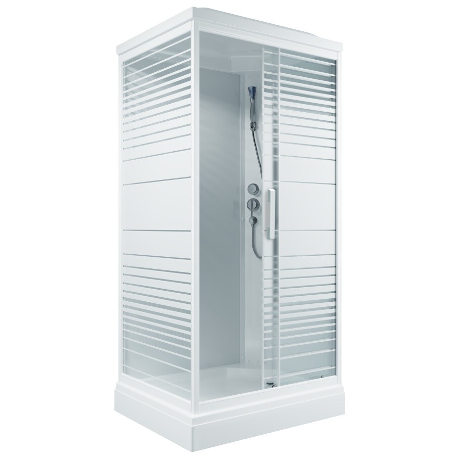 Душевая кабина прямоугольная с низким поддоном 80х100 см белые полосы Triton "Квадро А" Щ0000045506 - изображение 9