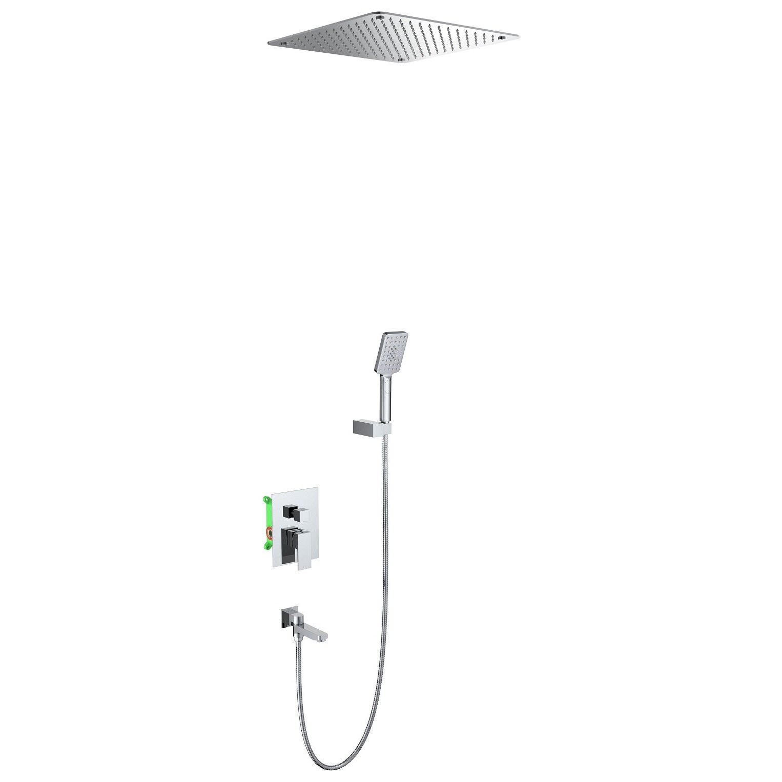 Душевой комплект встроенный с тропическим душем хром Timo Selene SX-2039-00SM