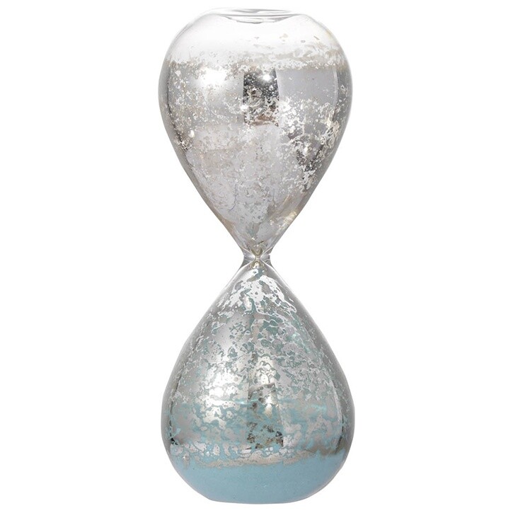 Песочные часы стеклянные 30 минут серебро Glasar 73770-JADE