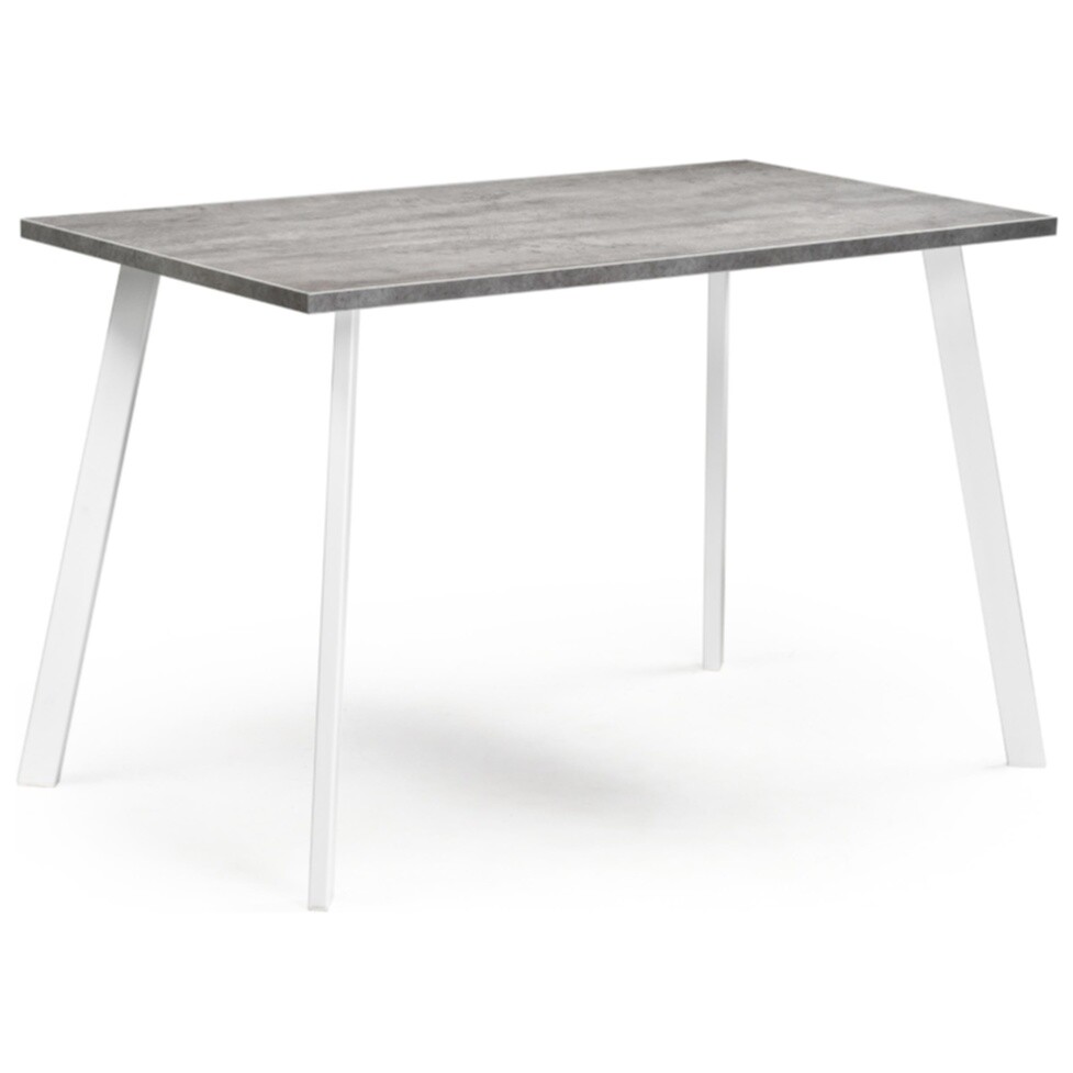 Обеденный стол с деревянной столешницей бетон, белый &quot;Тринити Лофт&quot;