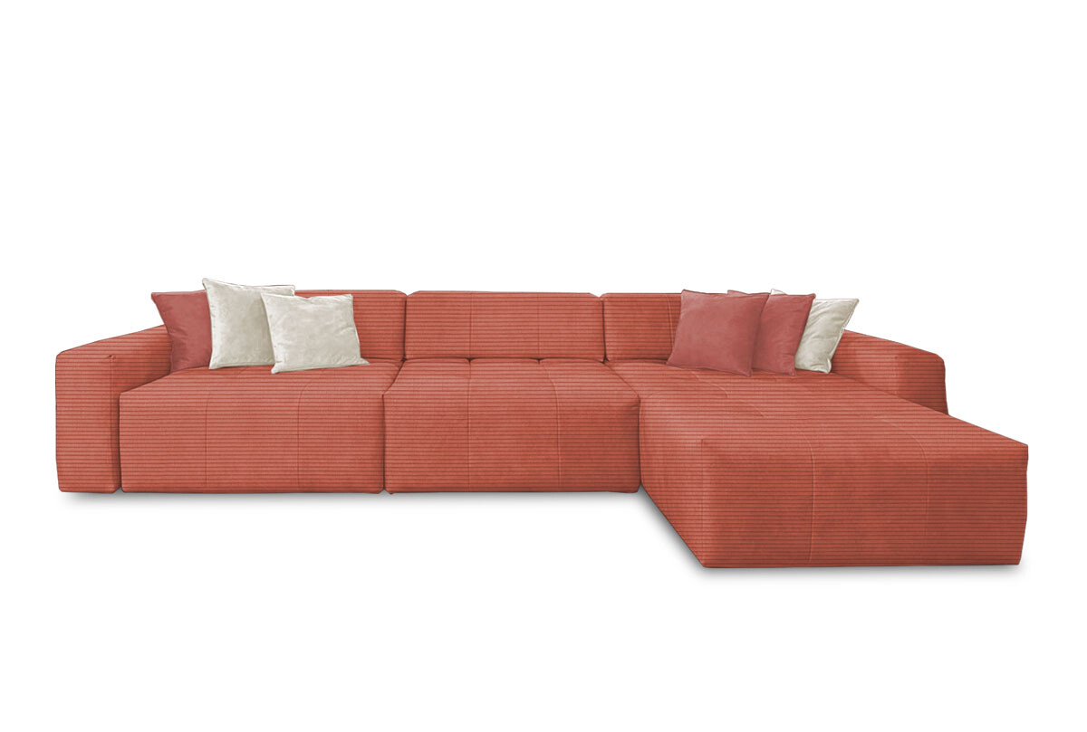 Угловой диван модульный правый оранжевый Apollo