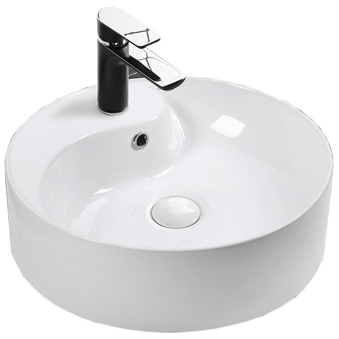 Раковина накладная фарфоровая круглая 47 см белая Cerutti SPA CR7009W