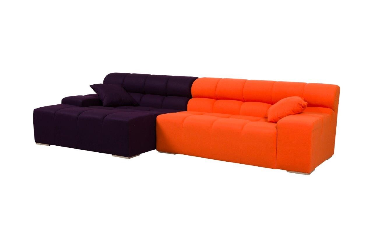 Диван Tufty-Time Sofa угловой модульный фиолетовый с оранжевым