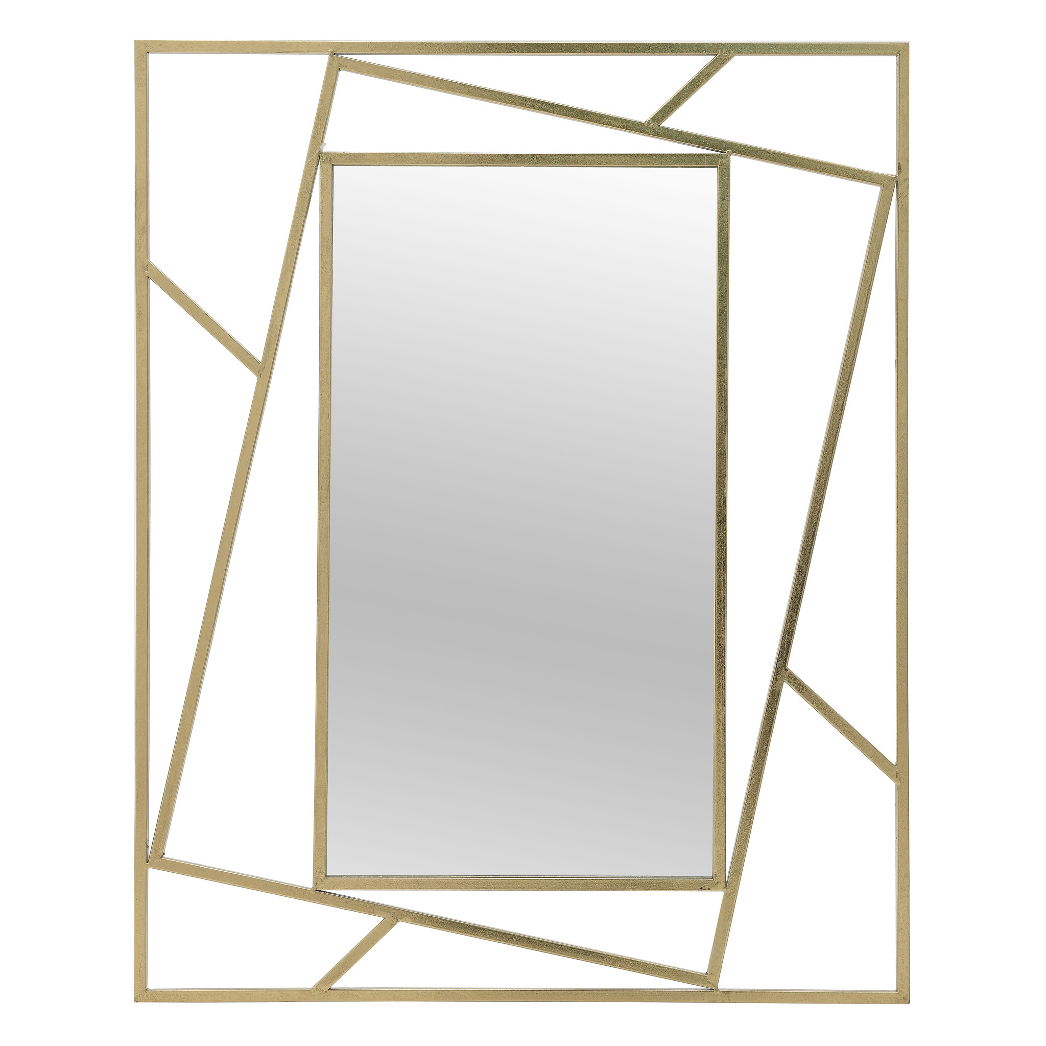 Зеркало настенное золотое прямоугольное