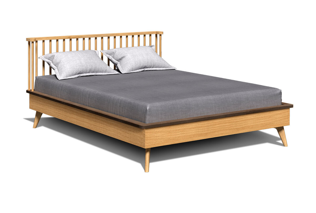 Кровать полутораспальная светло-коричневая и графит 120х200 см Elva