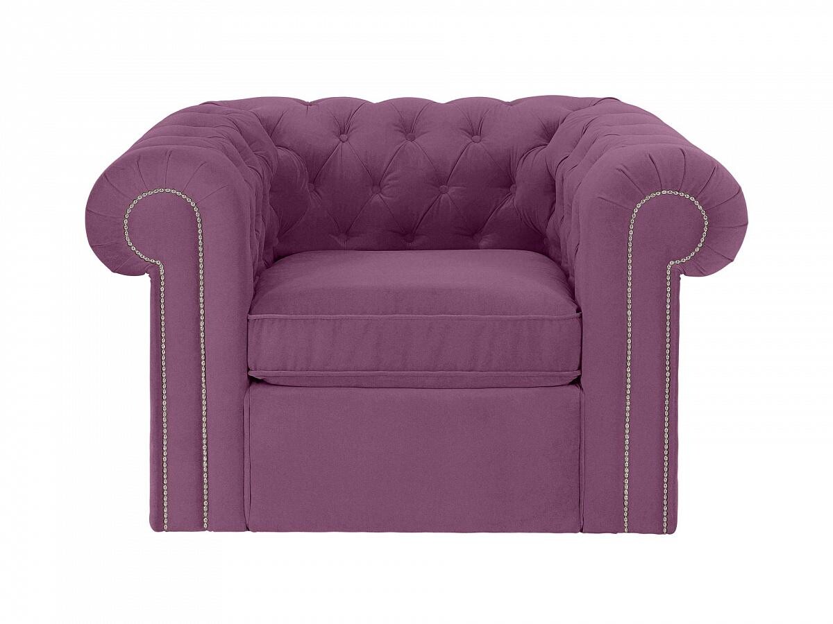 Кресло с мягкими подлокотниками розовое Chesterfield