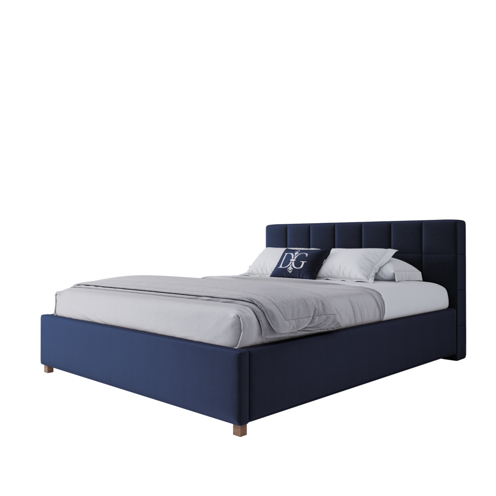 Кровать двуспальная 160х200 синяя Wales