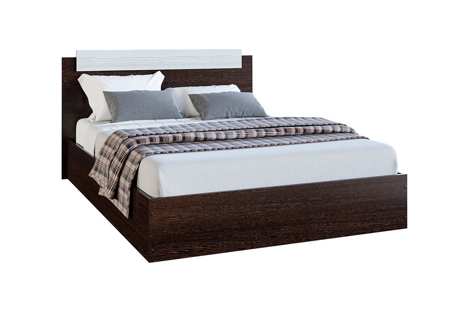 Кровать двуспальная 160х200 см с настилом ЛДСП венге , лоредо &quot;ЭКО&quot;