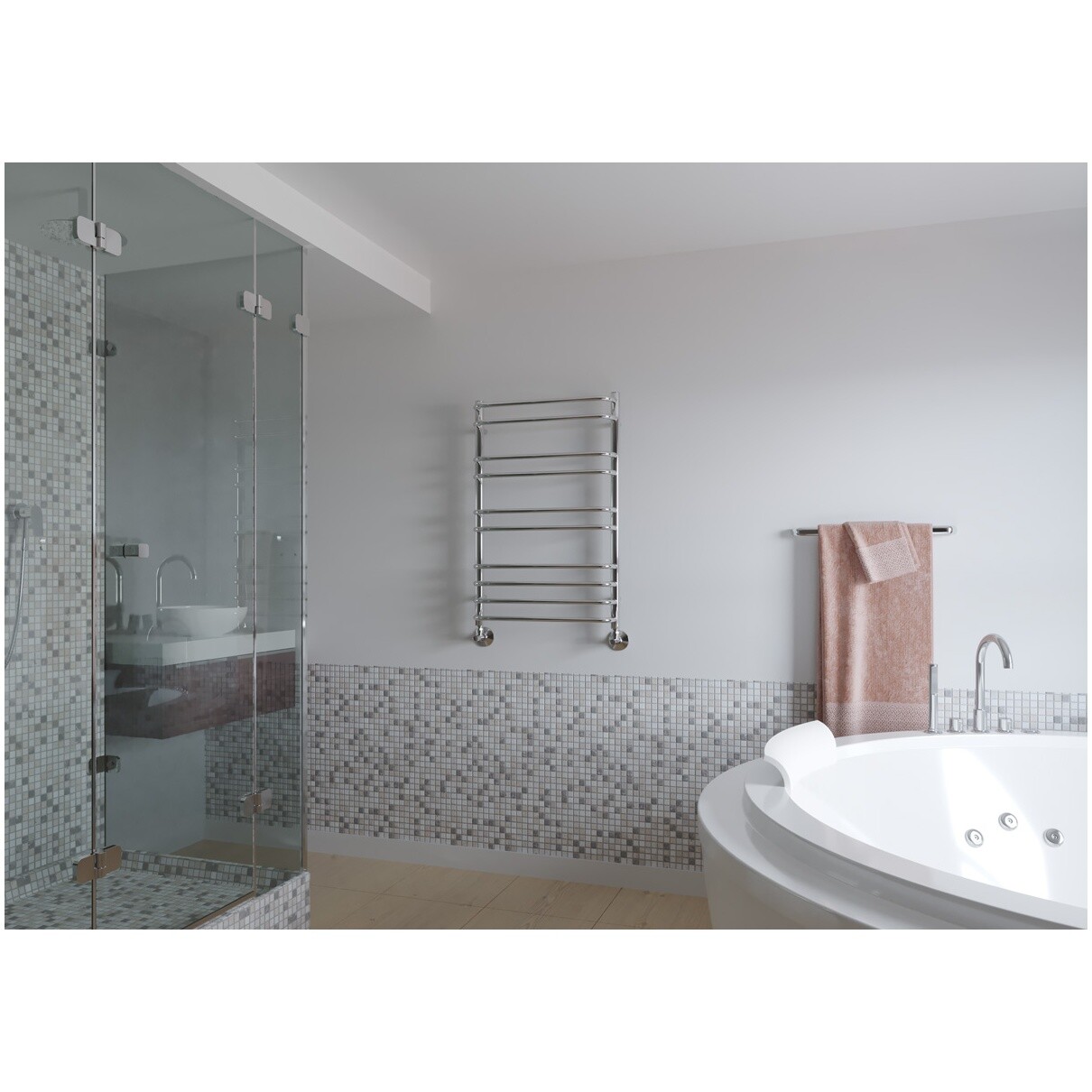 Полотенцесушитель водяной 50х80 см хром Lemark Luna LM41810 П10 - изображение 4