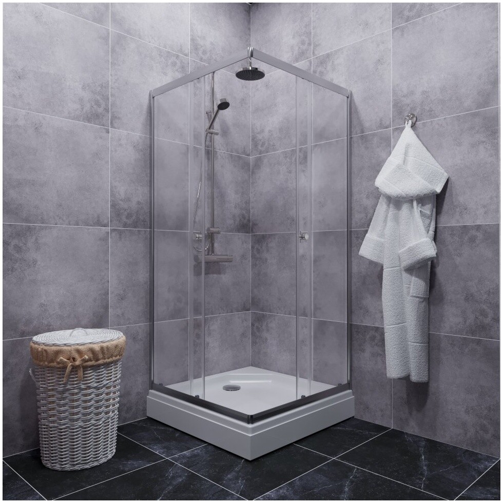 Душевой уголок квадратный с низким поддоном 100х100 см хром Triton "Вента-Хром" Щ0000049619 - изображение 7