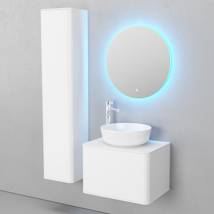 Раковина-чаша фарфоровая круглая 42 см белая Stworki Moon 1 - изображение 9