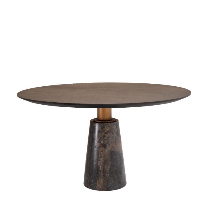 Обеденный стол круглый коричневый Genova
