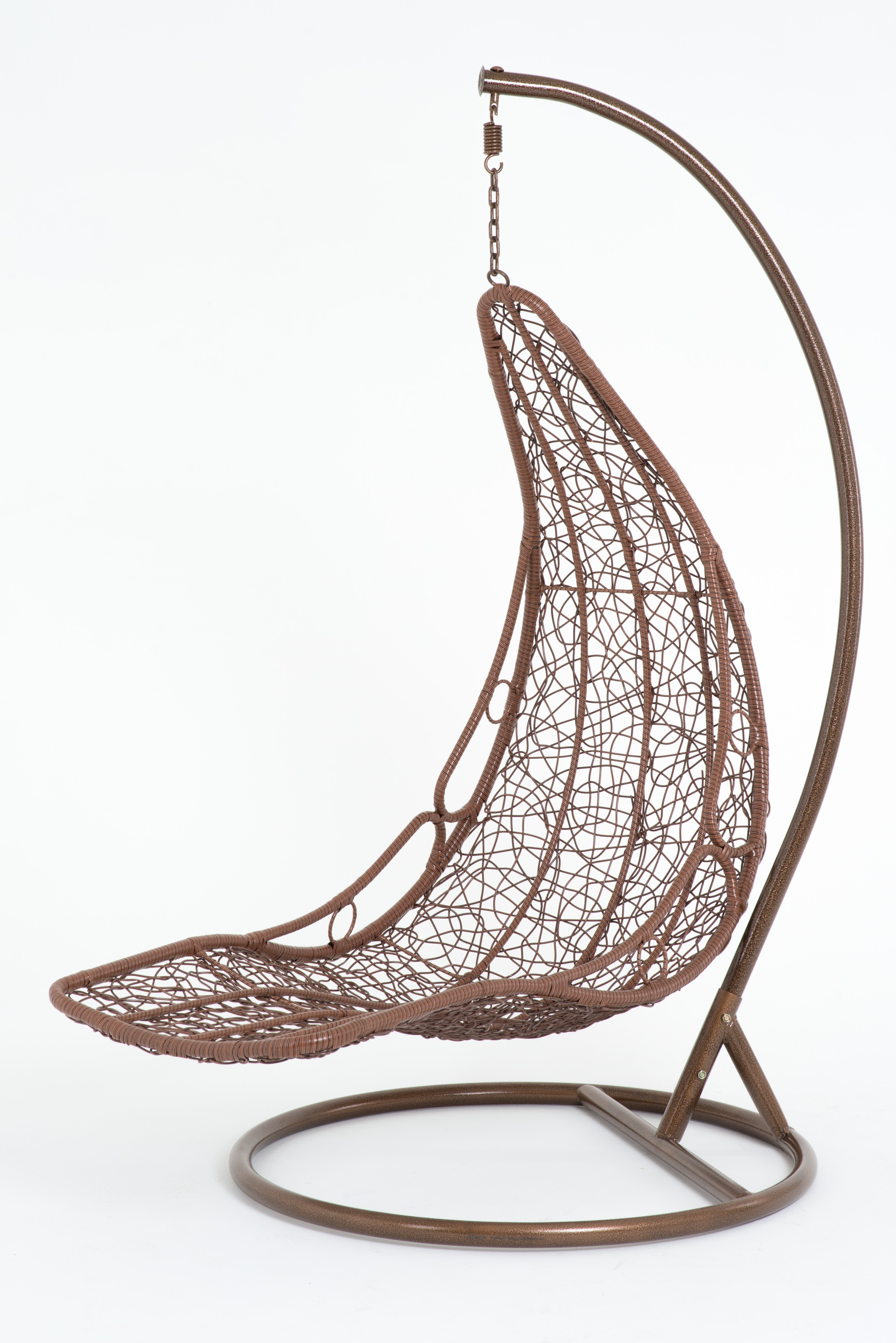 Кресло подвесное коричневое из искусственного ротанга 44-003-01