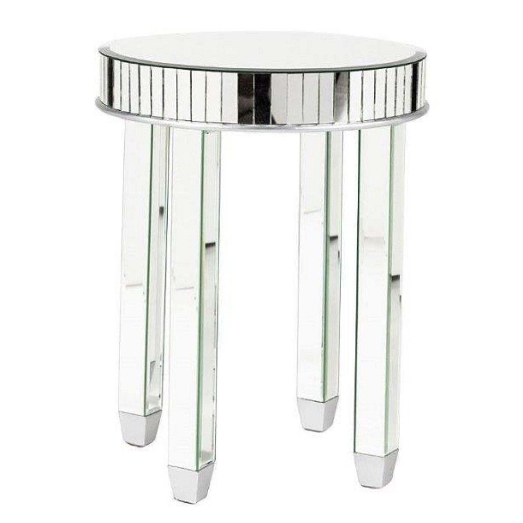 Приставной столик круглый зеркальный 45 см Cristal Small
