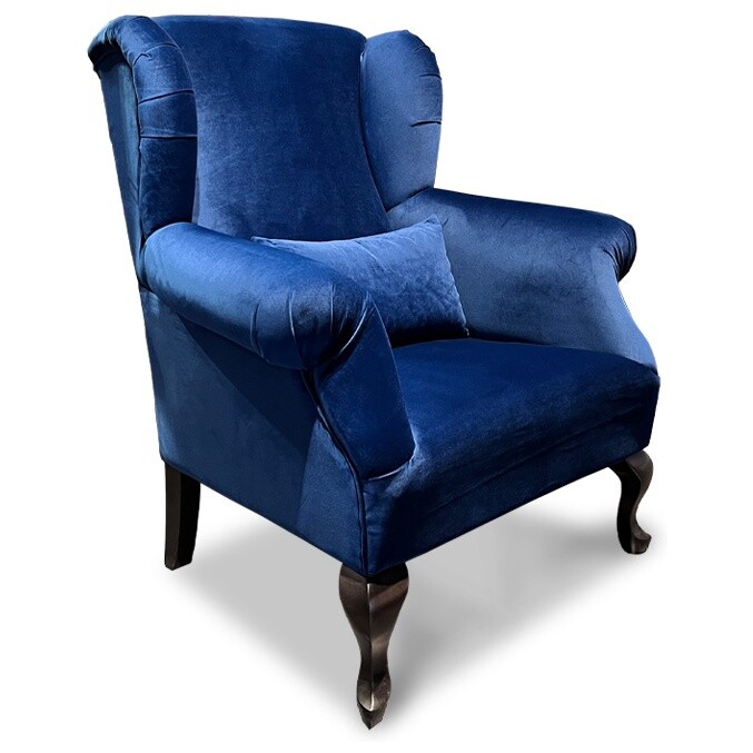 Кресло мягкое с ушами синее, венге &quot;Шоттэ&quot;