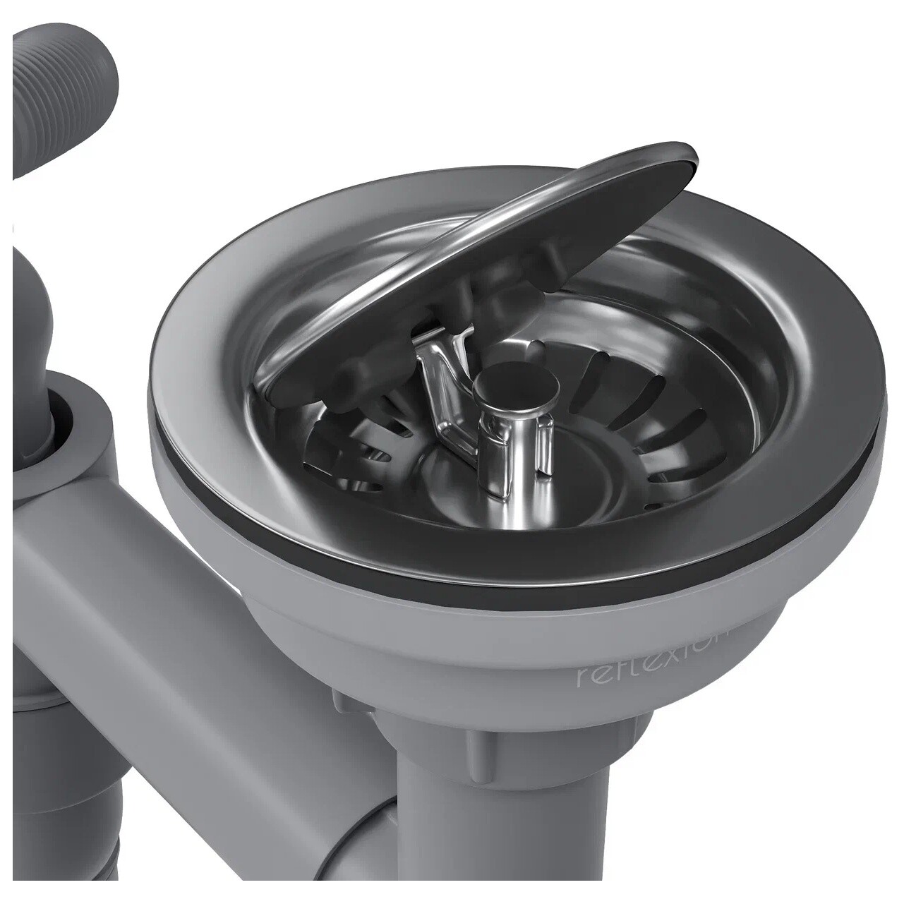 Сифон для кухонной мойки с выпуском полированная сталь Reflexion Arno RX3001SS - изображение 4